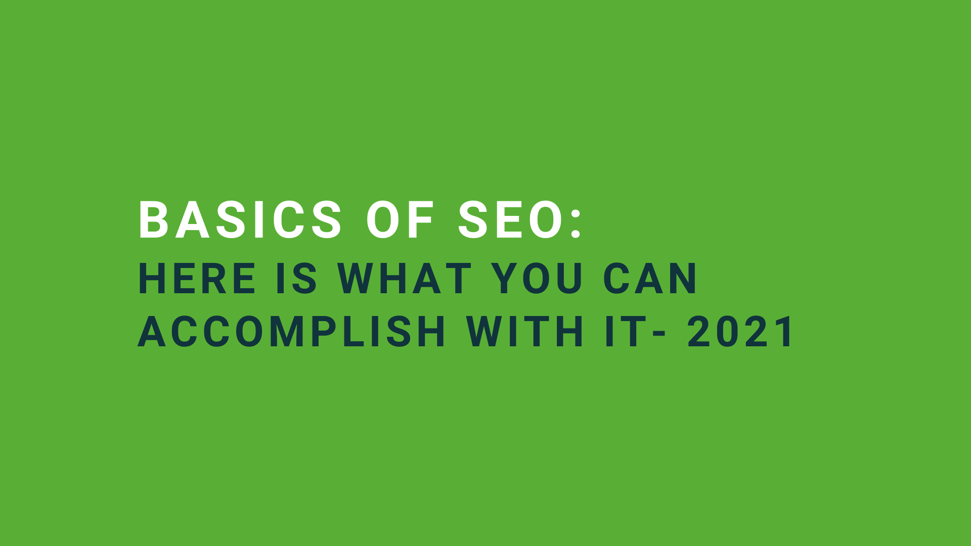 Basics of SEO